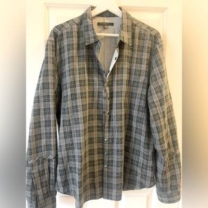 John Varvatos Star USA Plaid Green Flannel